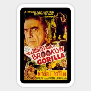 Vintage Comedy Movie Poster - Bela Lugosi Meets a Brooklyn Gorilla Sticker